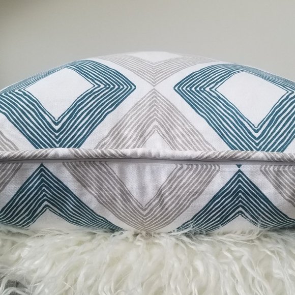 Teal/Grey/White Throw Pillow Covers - Picture 3 of 3